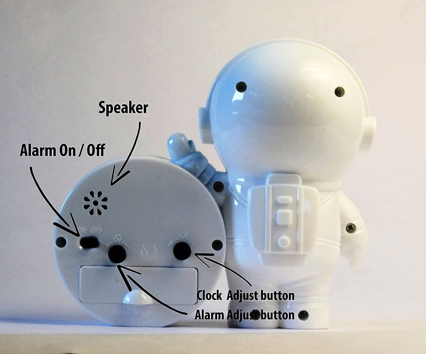 Space-themed alarm clock perfect for kids' study table or birthdays