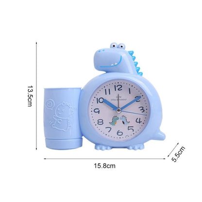 Dino Desk Alarm Clock: Adorable Kids Room Decor with Pen Stand