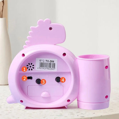 Dino Desk Alarm Clock: Adorable Kids Room Decor with Pen Stand