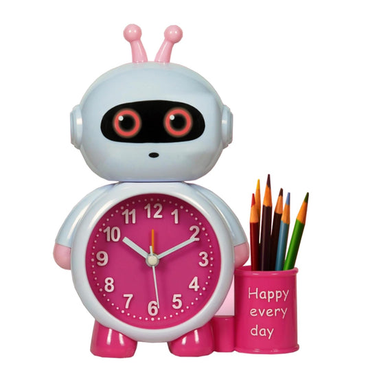 Astronaut Robot Alarm Clock: Kids' Stationery Combo with Pen Stand