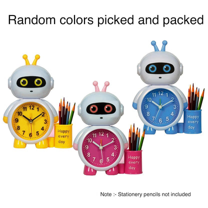 Astronaut Robot Alarm Clock: Kids' Stationery Combo with Pen Stand