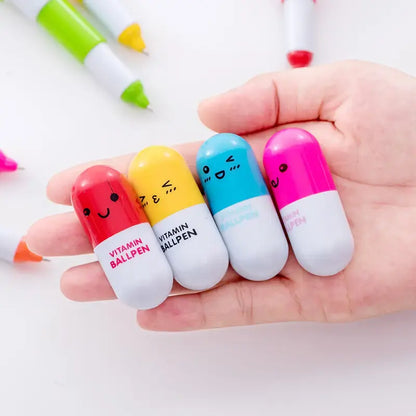 Best-Selling Cartoon capsulePill Pen: Creative School Gift for Daily Writing.pack of 12