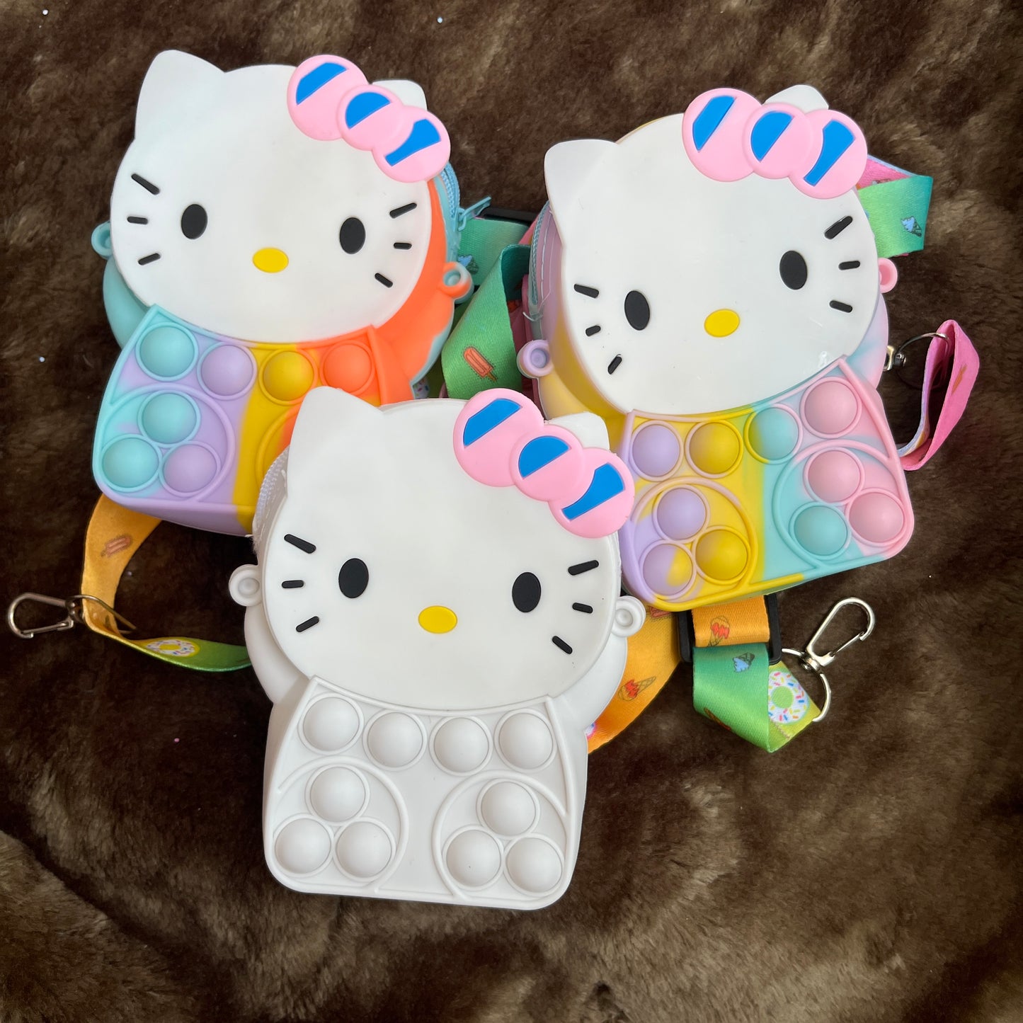 kitty Pop It Sling Bag for Kids - Multicolor cute Crossbody Fidget Toy Bag for Girls