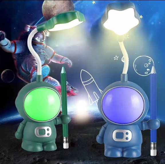 Space Astronaut LED Study Lamp: Night Desk Light, USB Charging