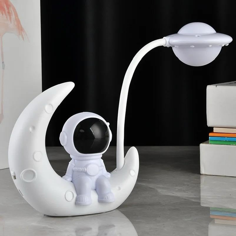 Kids' Astronaut Moon Night Lamp: Rotational Desk Lamp (Random Color)