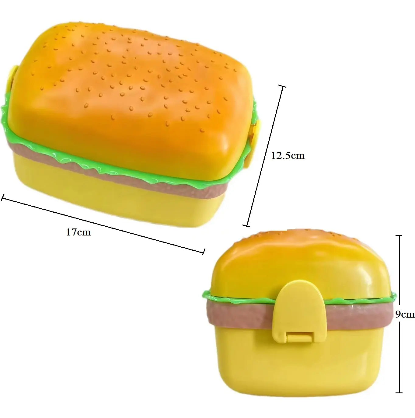 Realistic creative Double burger Children's picnic box Student Microwavable snack bento lunch box