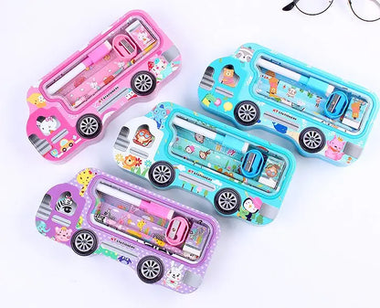 Student Stationery Gift Box: Fun Car Design, Essential School Supplies