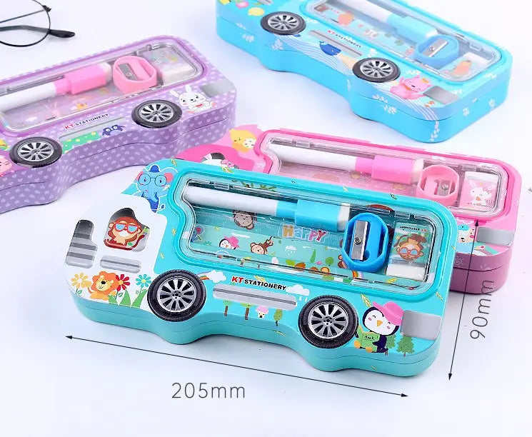 Student Stationery Gift Box: Fun Car Design, Essential School Supplies