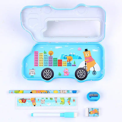 Student Stationery Gift Box: Fun Car Design, Essential School Supplies