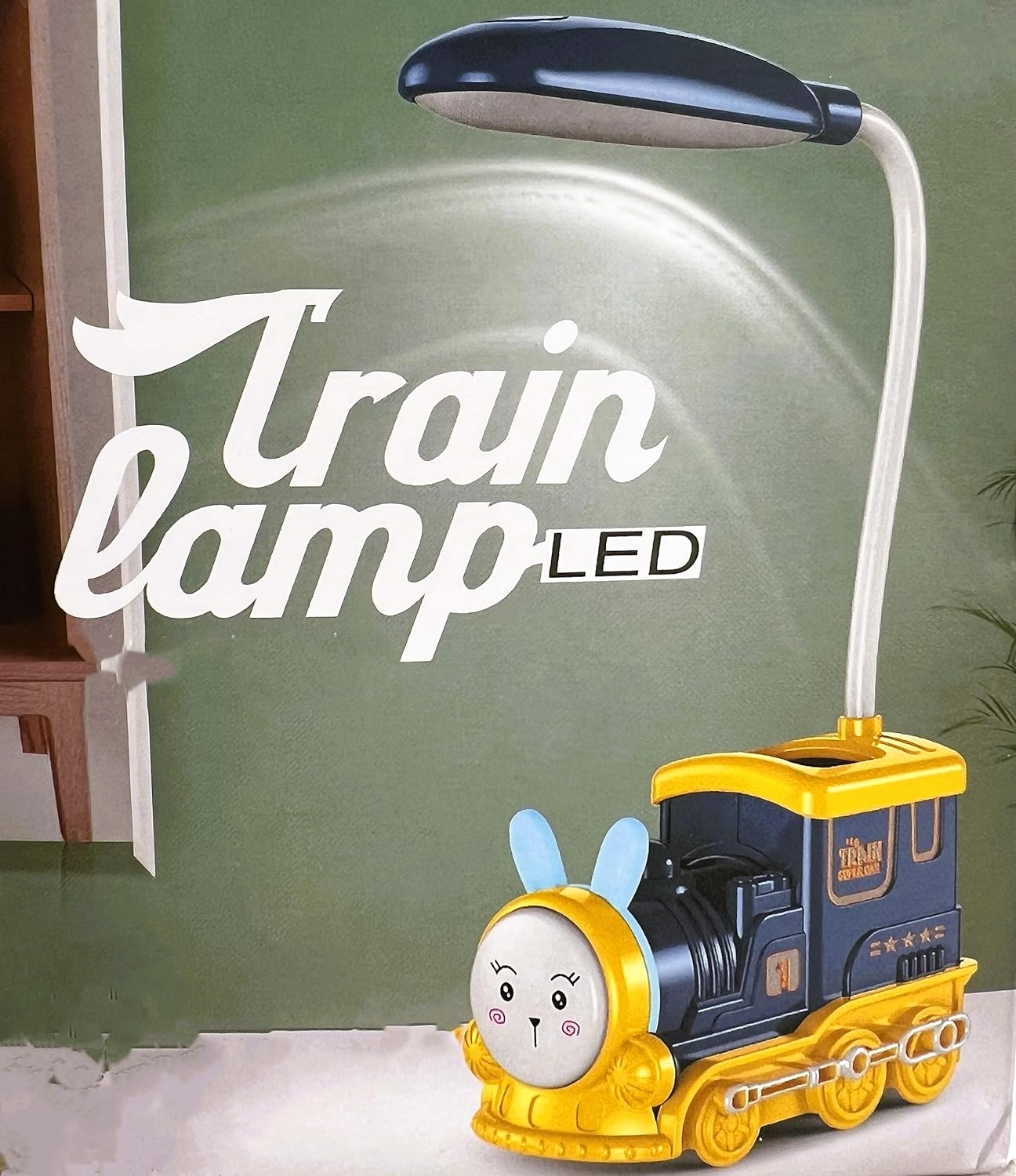 Cute Train Pen Stand LED Desk Lamp for Kids' Study