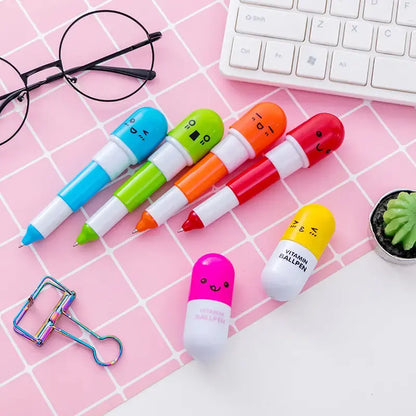 Best-Selling Cartoon capsulePill Pen: Creative School Gift for Daily Writing.pack of 36