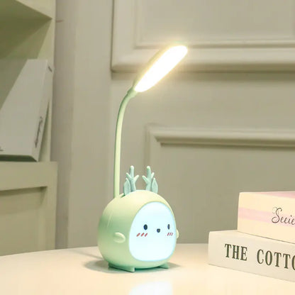 Cute USB Rechargeable LED Table Lamp for eye-friendly illumination. Ideal for dorms, bedrooms, and trendy spaces. Modern, portable, and efficient