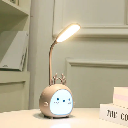 Cute USB Rechargeable LED Table Lamp for eye-friendly illumination. Ideal for dorms, bedrooms, and trendy spaces. Modern, portable, and efficient