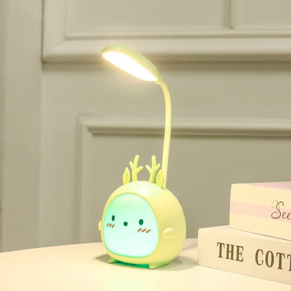 Cute USB Rechargeable LED Table Lamp for eye-friendly illumination. Ideal for dorms, bedrooms, and trendy spaces. Modern, portable, and efficient