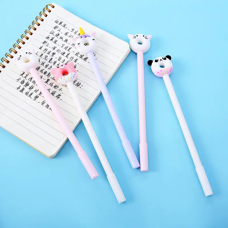 12-Pc Set: Trendy Donut-Shaped Gel Pens, Perfect Gift for Students!