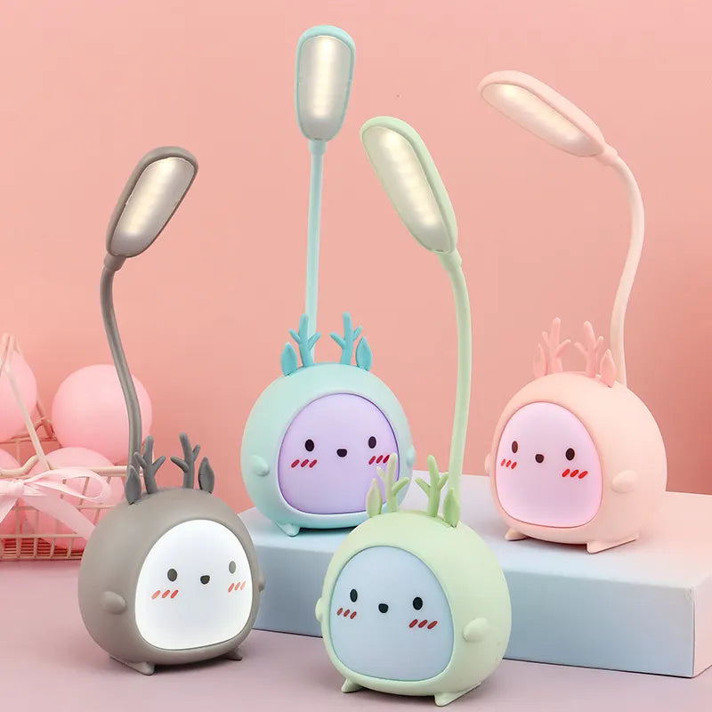 Cute USB Rechargeable LED Table Lamp for eye-friendly illumination. Ideal for dorms, bedrooms, and trendy spaces. Modern, portable, and efficient