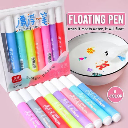 Magical Water Float Doodle Pen: 8 Colors, Easy-Wipe, Kids' Creativity!