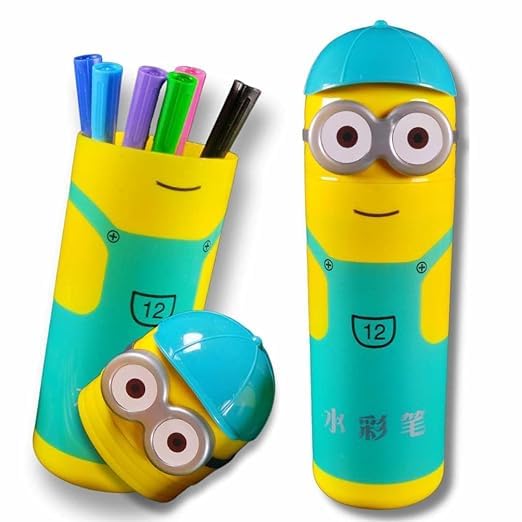 Colorful Minion Cartoon Sketch Pen (Blue): Fun and Playful Design