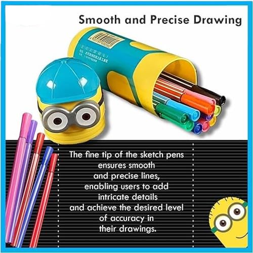 Colorful Minion Cartoon Sketch Pen (Blue): Fun and Playful Design