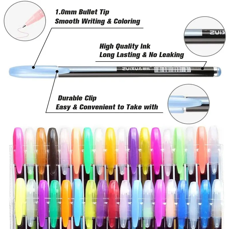 Sparkling Creativity: 12-Piece Glitter Pen Set, Neon Colors - Perfect for Kids' Art!