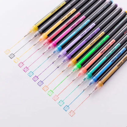 Sparkling Creativity: 12-Piece Glitter Pen Set, Neon Colors - Perfect for Kids' Art!