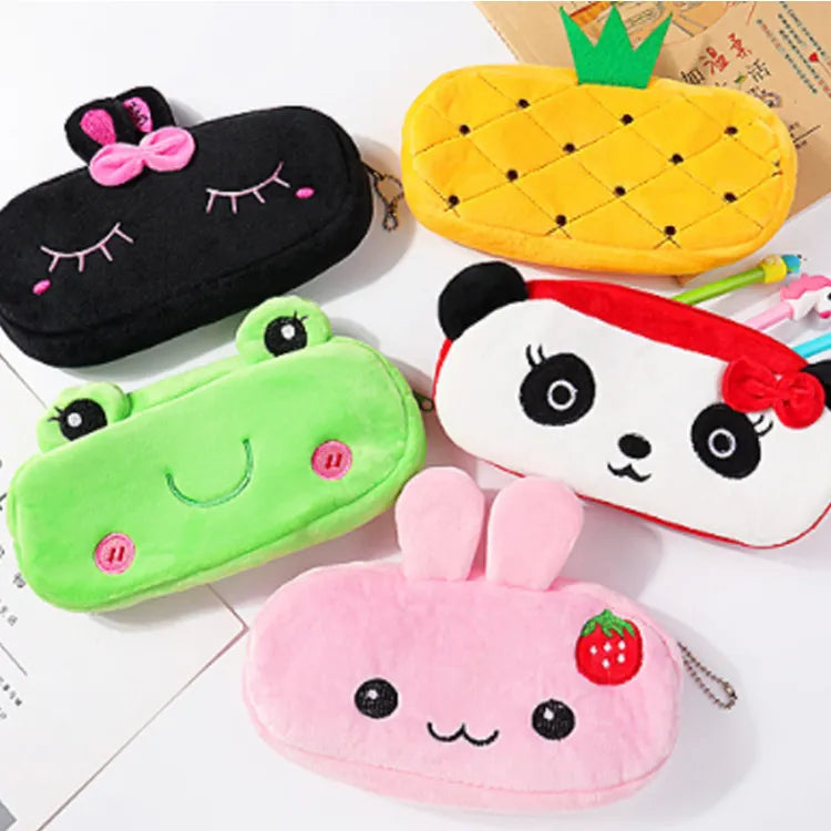 Cute Plush Cartoon Pencil Pouch