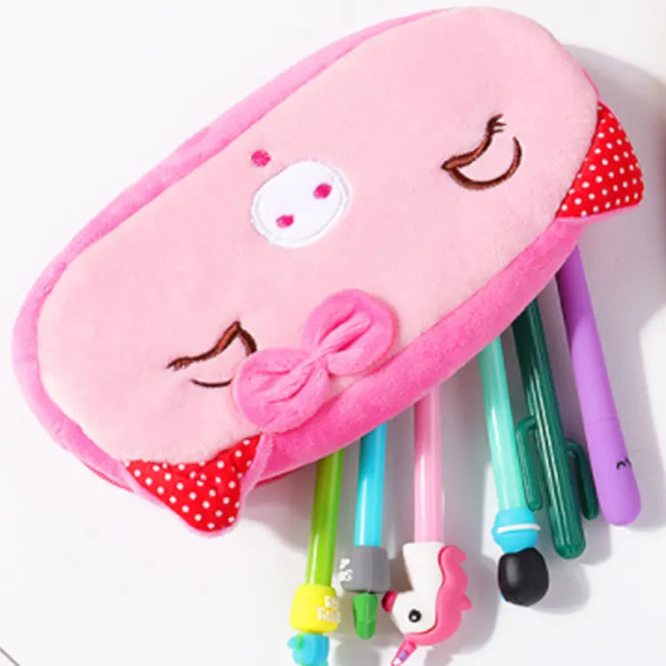 Cute Plush Cartoon Pencil Pouch