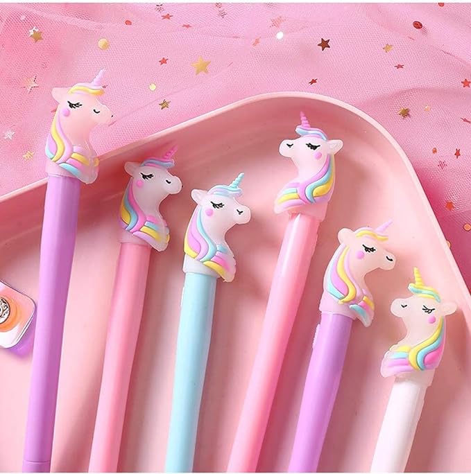 Magical Unicorn Gel Pen: Creative School Stationery, Blue Ink Delight!pack of 4