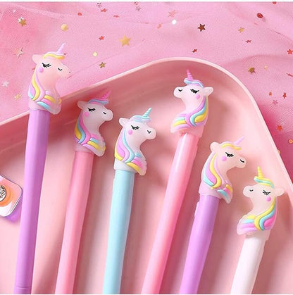 Magical Unicorn Gel Pen: Creative School Stationery, Blue Ink Delight!pack of 4